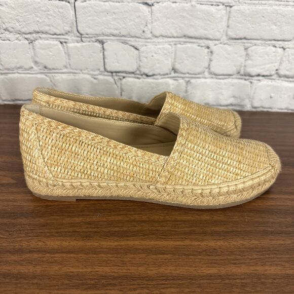 J McLaughlin Shira Raffia Espadrilles Woven Slide On Shoes Flats Beige Size 7 - Picture 4 of 13